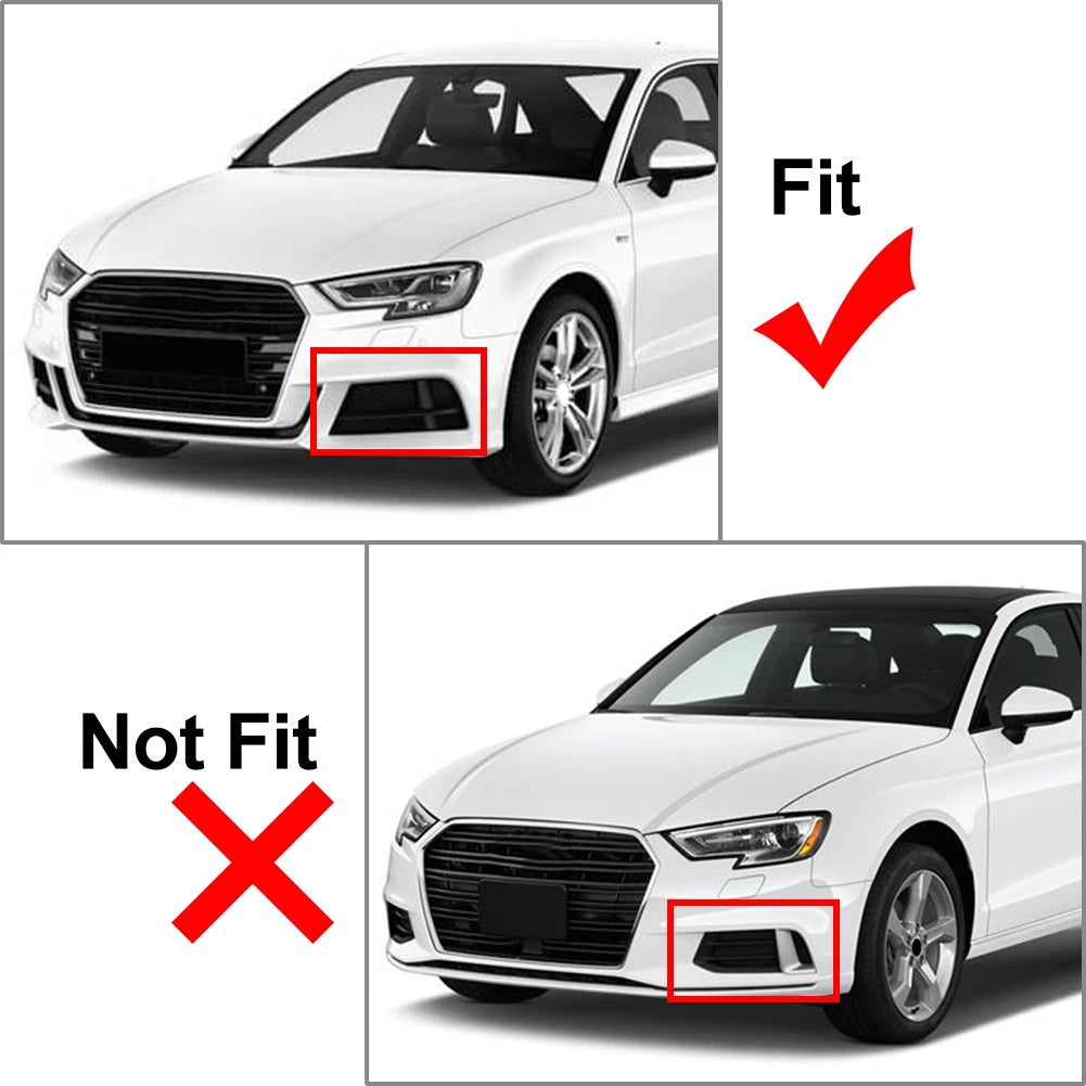 Front Honeycomb Grille With Fog Light Grille Cover Kit For Audi A3 2016-2019 US