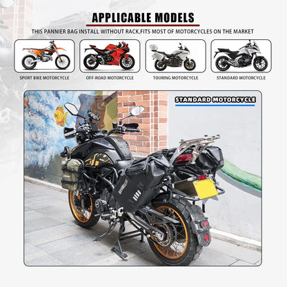 Universal Rear Motorcycle Saddlebags Saddle Storage Side Bags 28L For BMW Honda