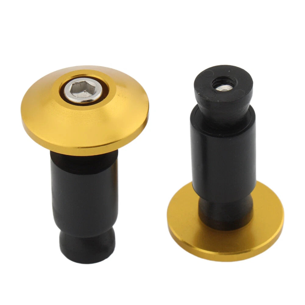 Motorcycle Dirt Bike 7/8'' 22MM Handle Bar End Handlebar Grips Cap Plugs Yellow