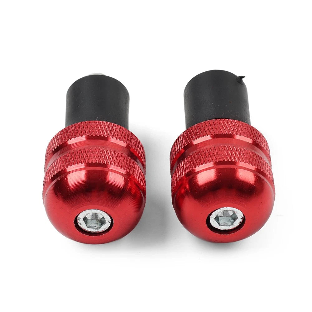 2pcs Universal 7/8'' Motorcycle Handlebar Grips Bar End Cap Plug Slider Red