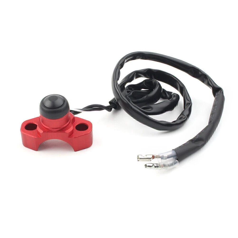Engine Stop Start Kill Switch Button CNC Red Fit Motorcycle Dirt Bike Quad ATV
