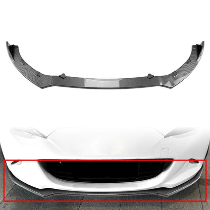 Carbon Fiber Look Front Bumper Lip Lower Splitter For Mazda MX-5 Miata ND 16-25