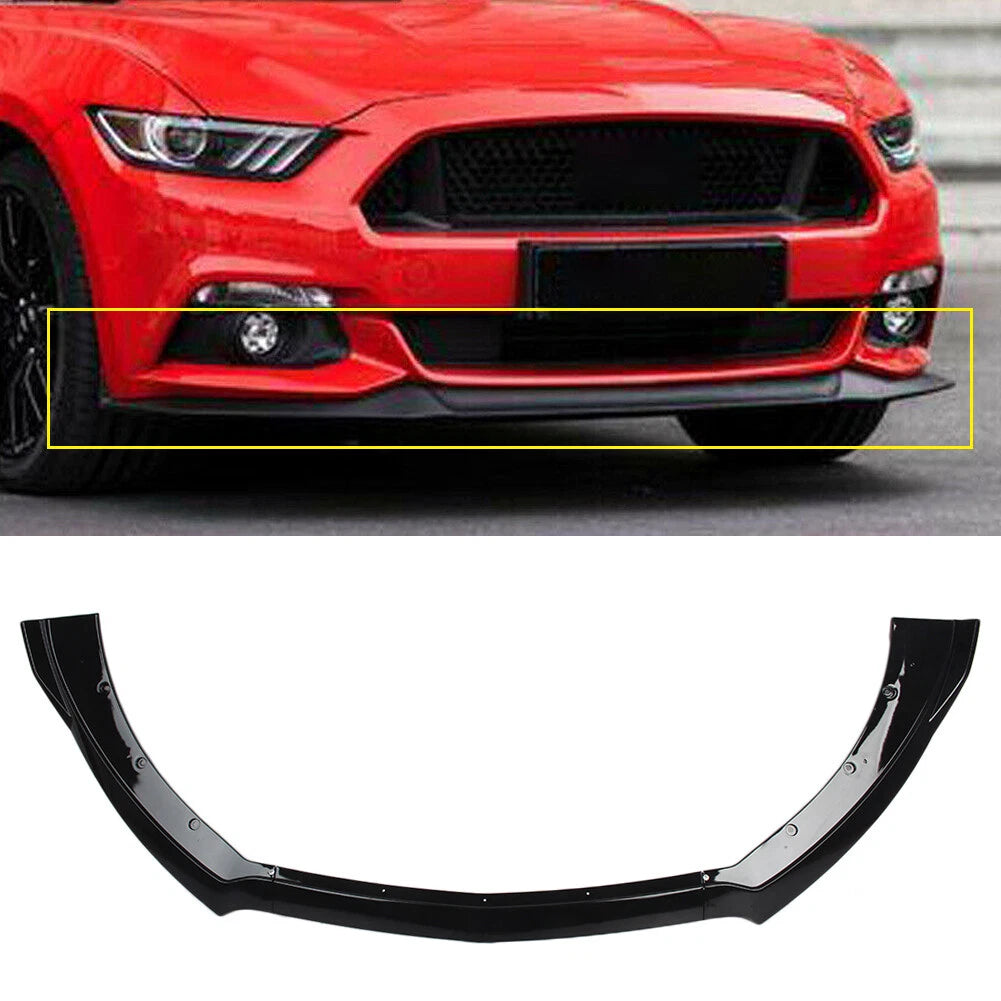 Front Bumper Lip Chin Spoiler Wing Body Kit Black For Ford Mustang 2015-2017