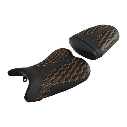 Black Orange Rider Driver & Passenger Seat Fit For Suzuki GSXR600 750 2006-07 US