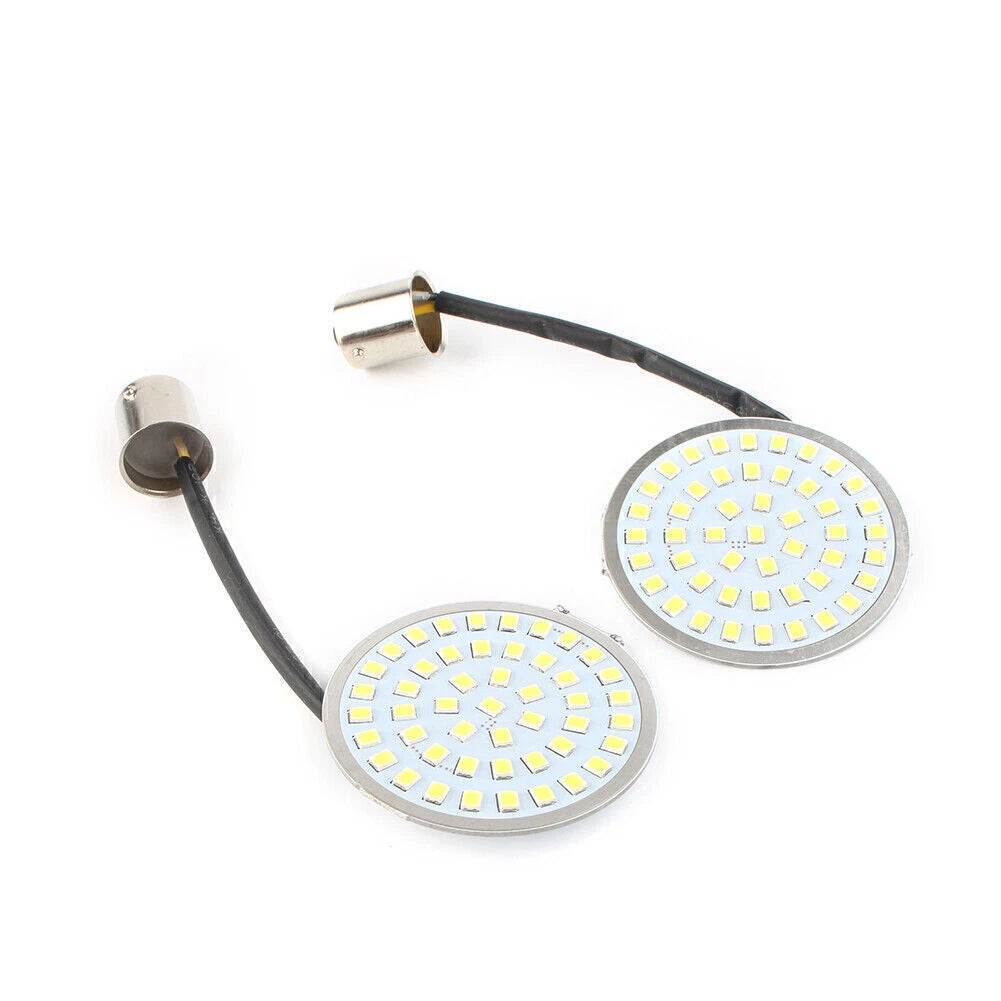 2" 1156 LED Turn Signal Inserts Style Amber Light for Harley Davidson 2pc