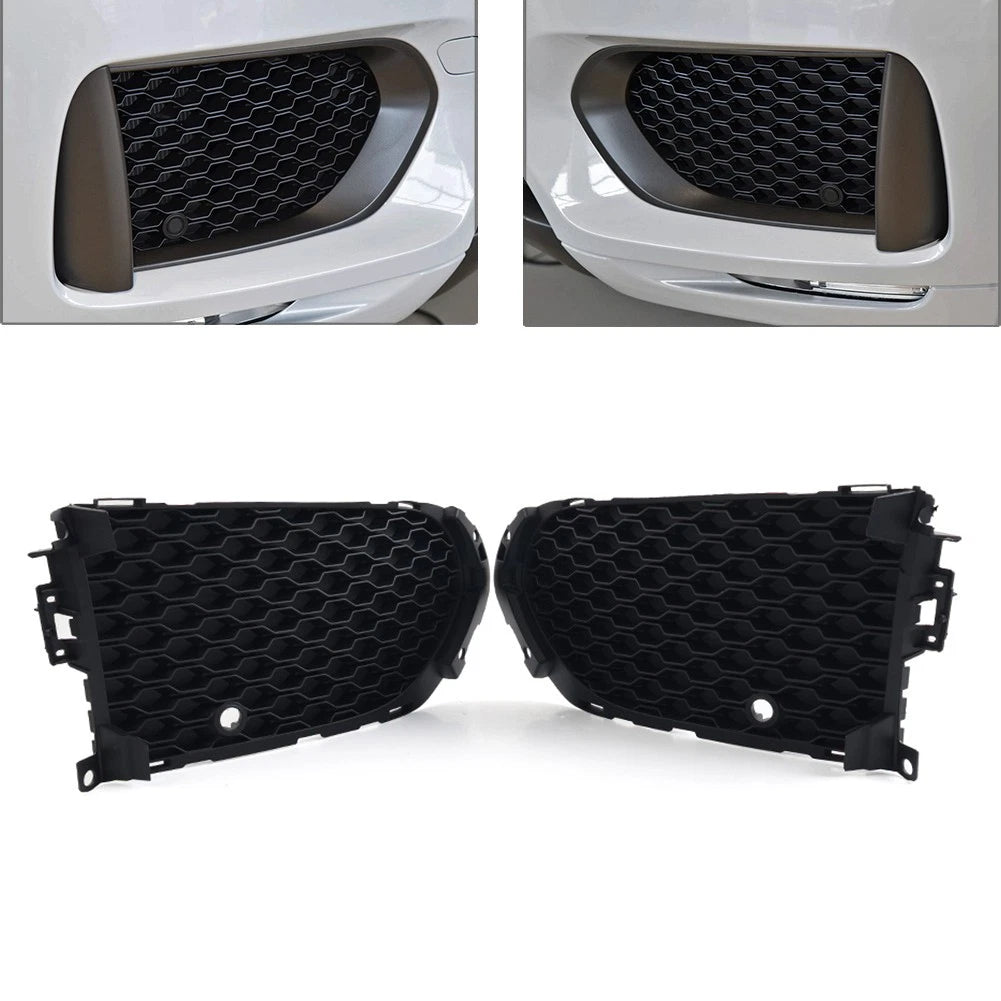 Closed Mesh Front Bumper Fog Light Lamp Grill With PDC For Jaguar F-Pace 2016-20