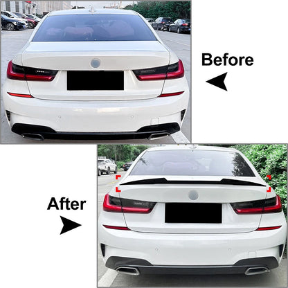 Glossy Black 1x Rear Trunk Spoiler Wing Lip For BMW 3 Series G20 M3 G80 M4 Style