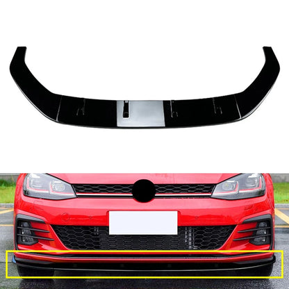 Front Bumper Spoiler Splitter Lip For VW Golf MK7.5 R Rline 2017-19 Black