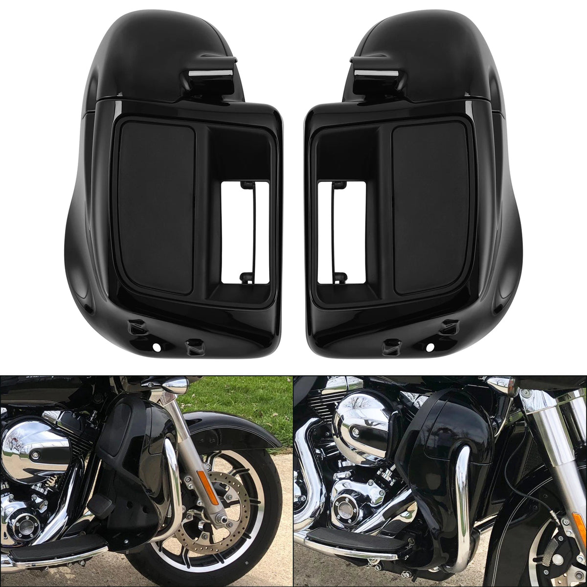 Lower Vented Fairing + 6.5"Speaker Box Pod Fit For Harley Touring Glide FL 14-24