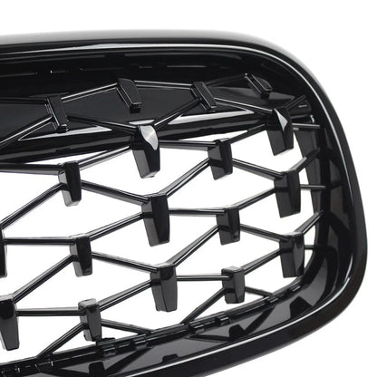 1 Pair Front Kidney Grille Glossy Black For BMW 5 Series G30 G31 2017-2019