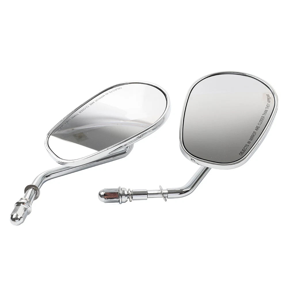 Chrome Motorcycle Short Stem Rearview Side Mirrors For Harley Electra Glide FLHT