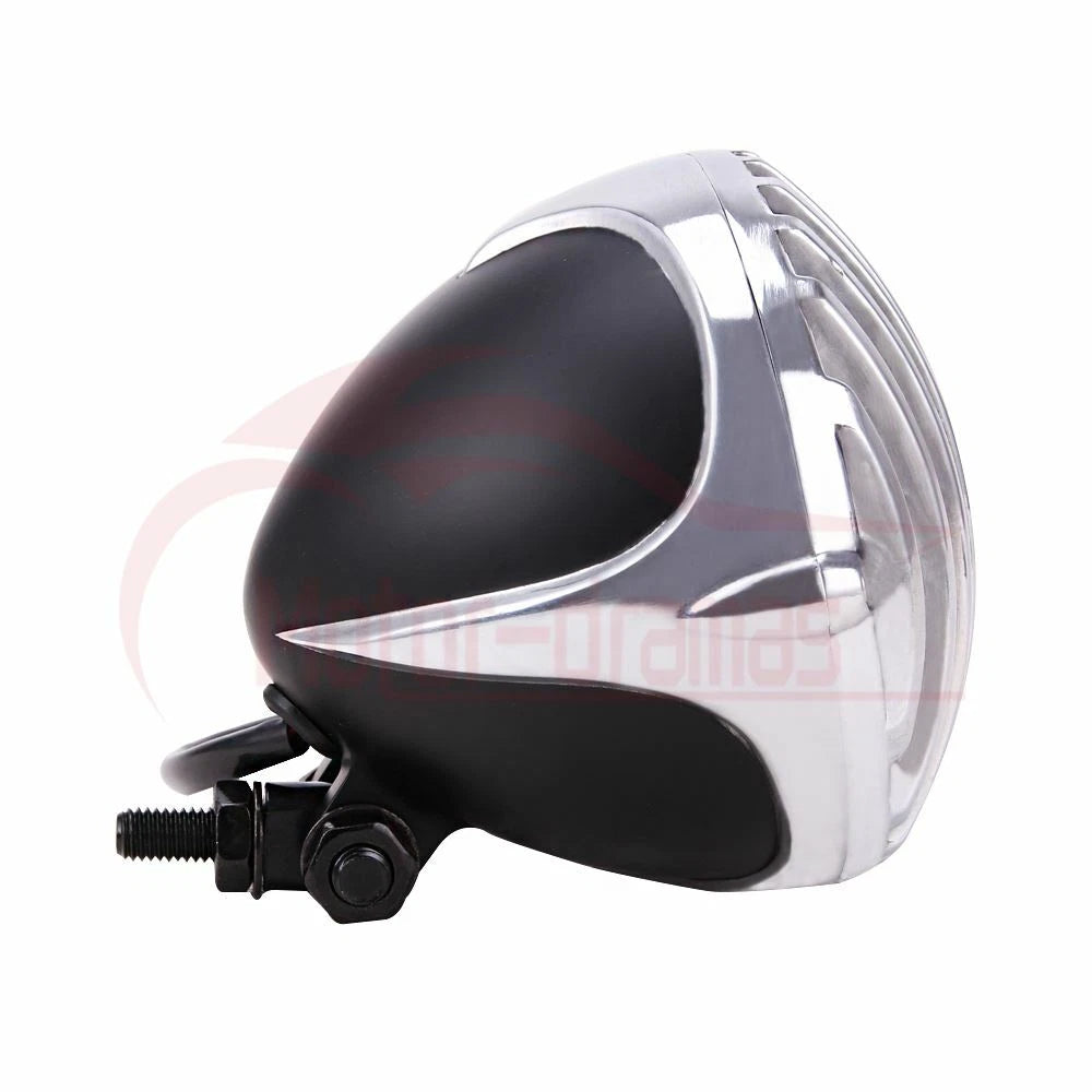 Motorcycle Headlight Finned Grill For Harley Chopper Bobber Cafe Racer
