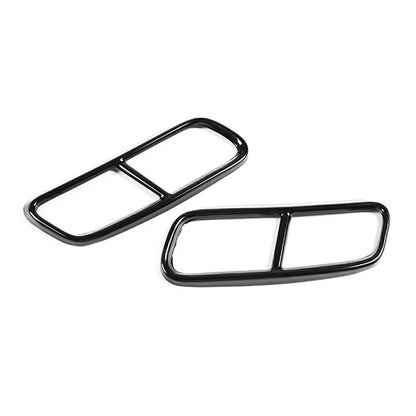 Rear Exhaust Muffler Tail Pipe Cover Trim For Audi Q7 2016-19 Black Stainless US