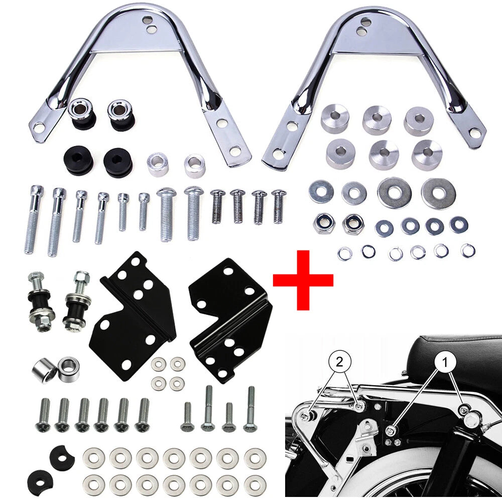 Detachable Sissy Bar Tour Pack Rack Docking Hardware For Harley Touring 1997-08