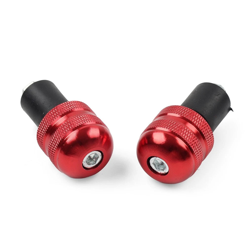 2pcs Universal 7/8'' Motorcycle Handlebar Grips Bar End Cap Plug Slider Red
