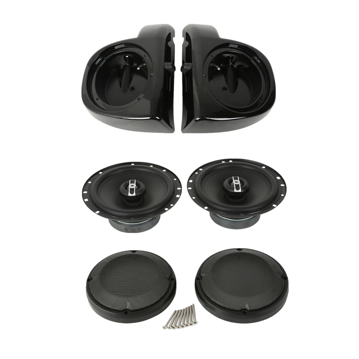 6.5" Lower Vented Fairing Pods Box+Speaker+Grills Fit For Harley Touring 14-24
