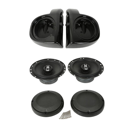 6.5" Lower Vented Fairing Pods Box+Speaker+Grills Fit For Harley Touring 14-24