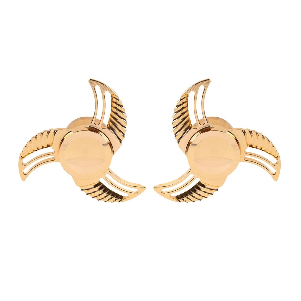 Spun Blade Spinning Front Axle Cap Nut Covers For Harley Softail Dyna Pair Gold