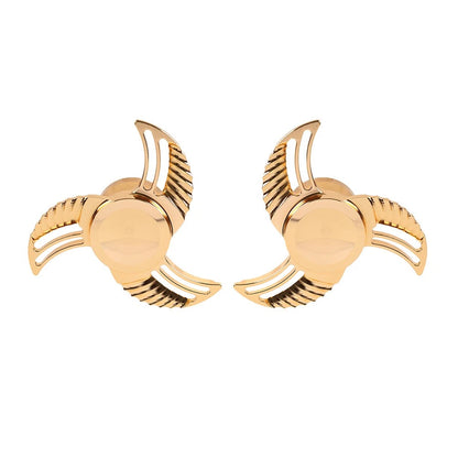 Spun Blade Spinning Front Axle Cap Nut Covers For Harley Softail Dyna Pair Gold