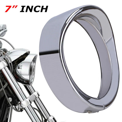 For Harley Touring 7" Headlight Lights Passing Lamp Trim Ring Bezel Visor Cover