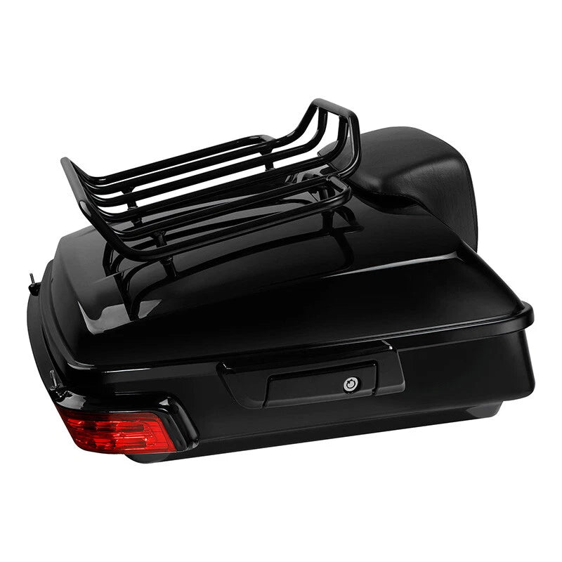 Black Chopped Trunk Pad Rack Tail Light Fit For Harley Touring Road Glide 14-26