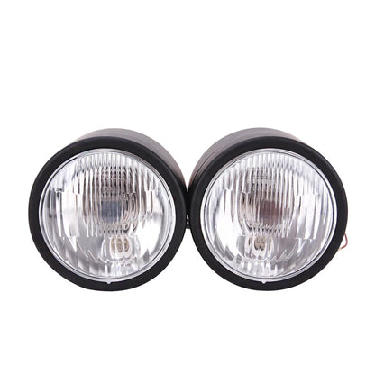 Motorcycle Twin Headlight Dual Light For Harley Street Cafe Racer Old School