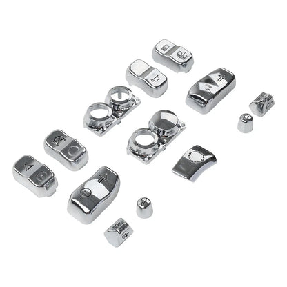 Hand Control Switch Housing Button Cap Chrome For Harley Road Electra Tri Glide
