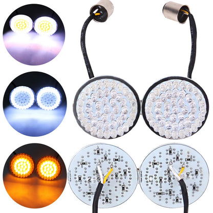 2" 1157 LED Turn Signal Light Blinker Bullet Flat Fit for Harley Softail Touring