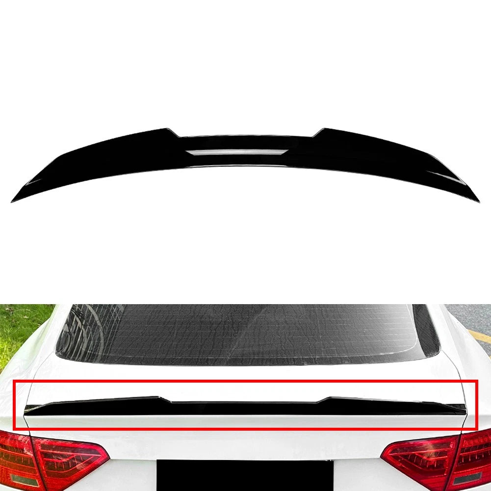 1Pc Glossy Black Rear Trunk Spoiler For Audi A5 S5 8T 4 Door Sportback 2007-2016