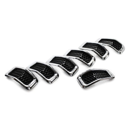 Honeycomb Front Grille Inserts Grill Cover Trim Chrome Fit Jeep Cherokee 2014-18