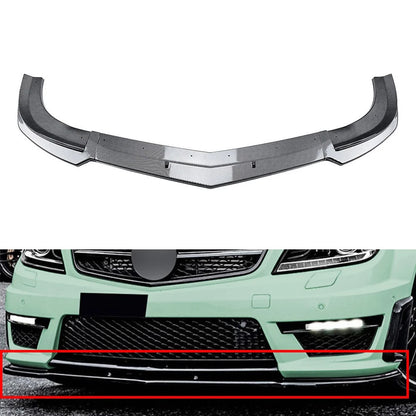 Carbon Look Front Bumper Spoiler Lip For Benz C Class W204 C63 Sedan 11-14