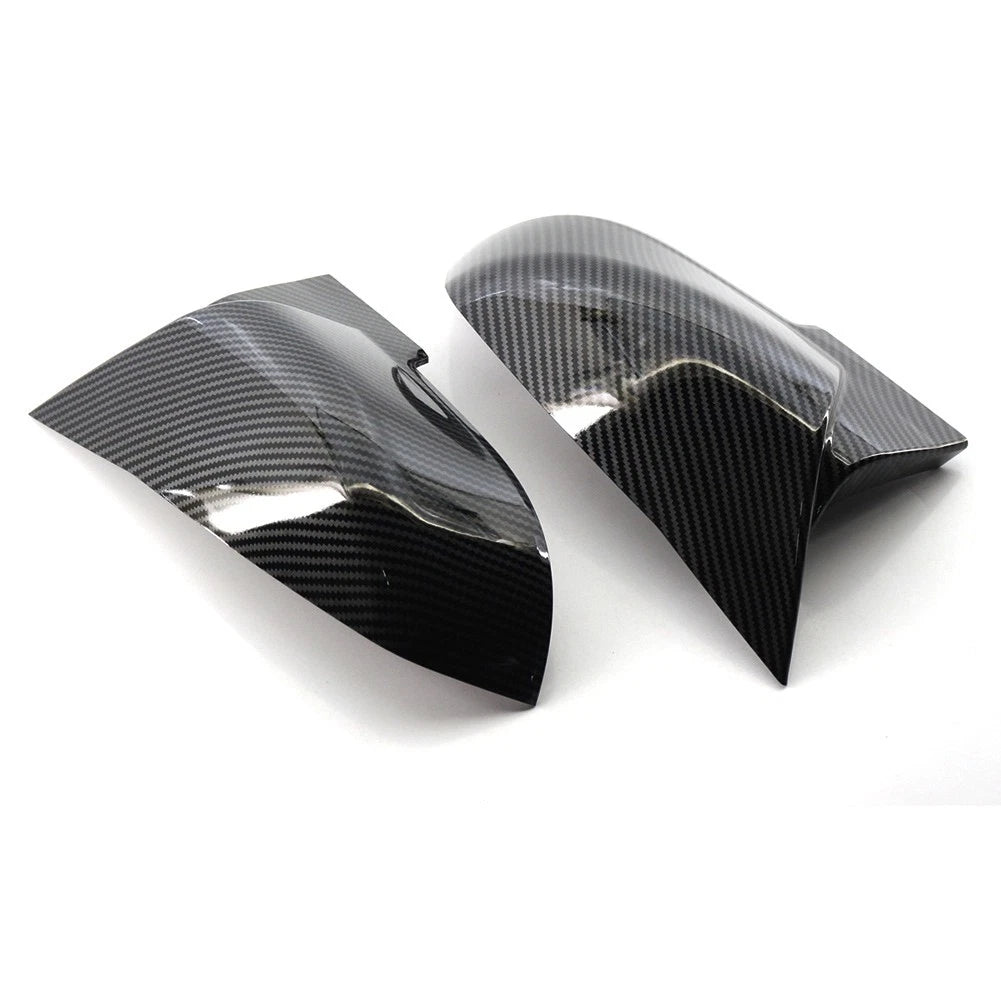 2x Carbon Fiber Rearview Mirror Cover Caps For BMW 1 2 3 4 Series X1 M2 I3 I3S