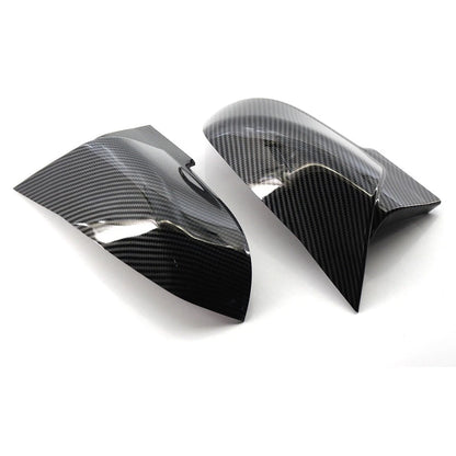 2x Carbon Fiber Rearview Mirror Cover Caps For BMW 1 2 3 4 Series X1 M2 I3 I3S