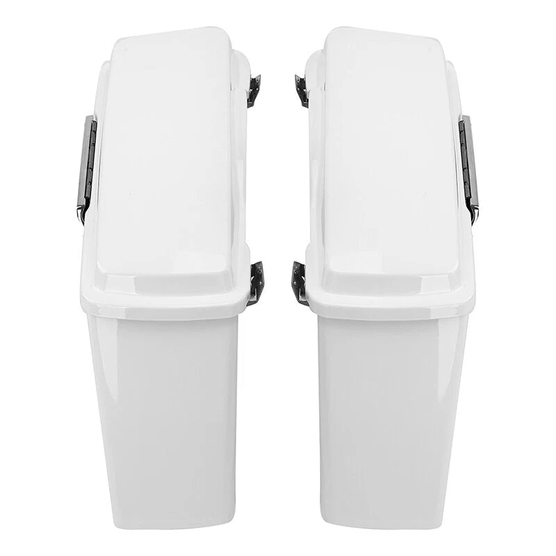 White Hard Saddlebags & Conversion Bracket Fit For Harley Softail Springer 84-17