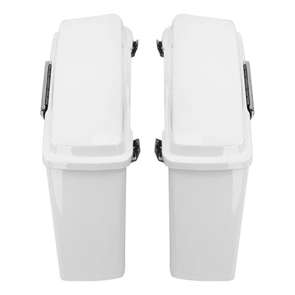 White Hard Saddlebags & Conversion Bracket Fit For Harley Softail Springer 84-17