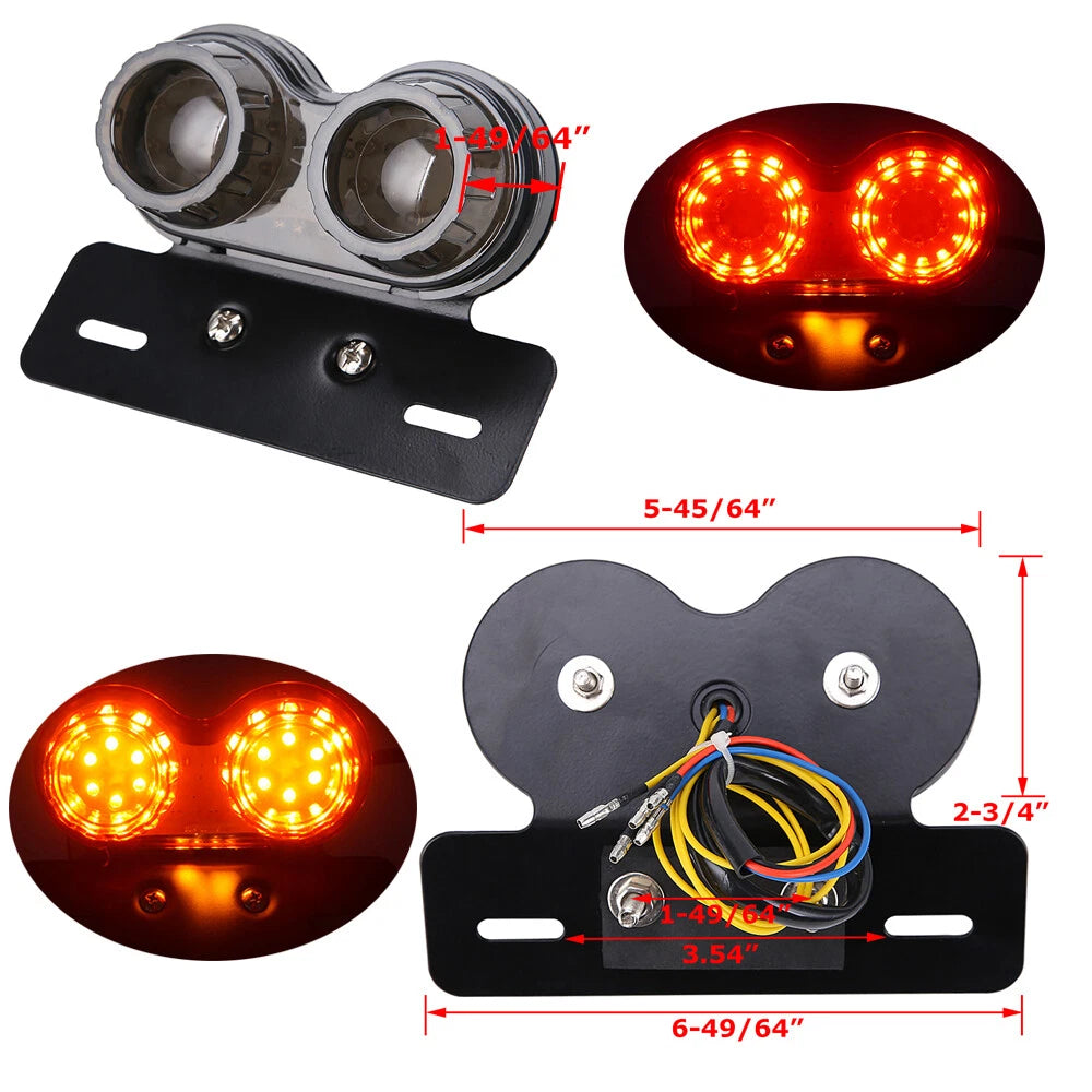 Universal Motorcycle Tail Lights LED Rear Brake Lamp Modification Indicators 12V