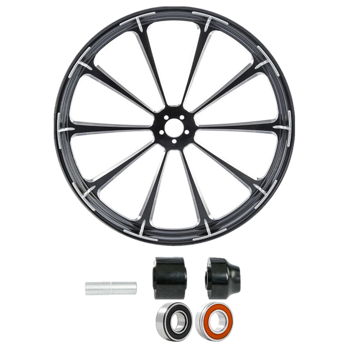 30" Front Wheel Rim Single Disc Wheel Hub Fit For Harley Touring Glide 08-25 ABS