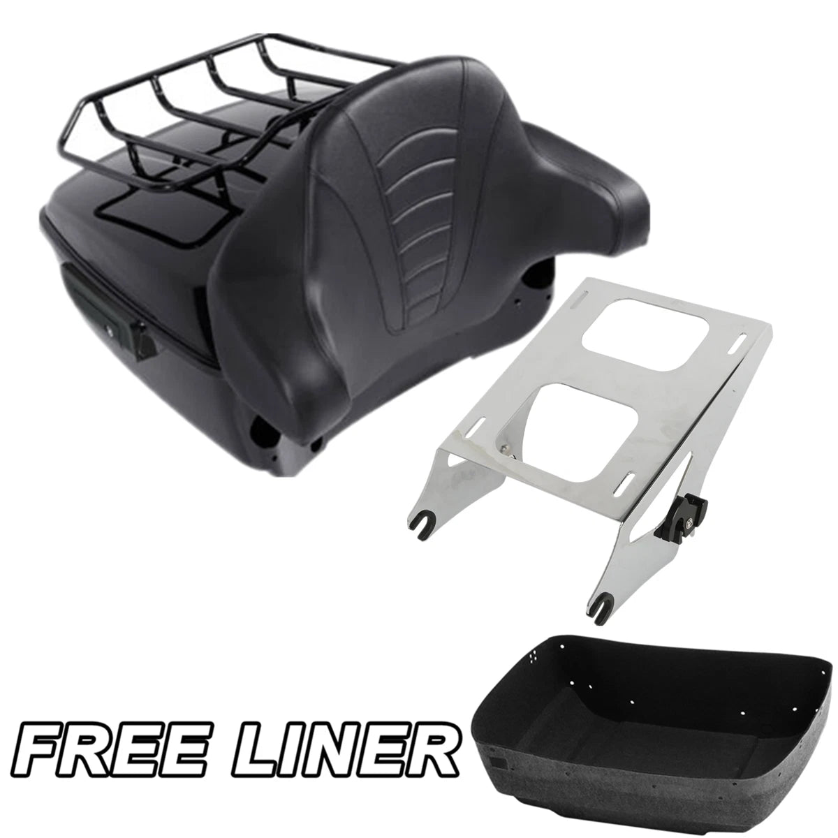 King Trunk Backrest Pad Mount Rack Fit For Harley Touring 14-25 18 19