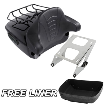 King Trunk Backrest Pad Mount Rack Fit For Harley Touring 14-25 18 19