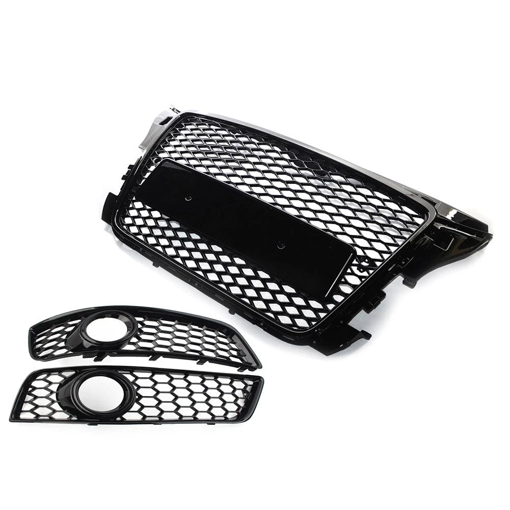 Black Fog Light Cover Front Bumper Honeycomb Grille For Audi A3 8P 2009-2012 US