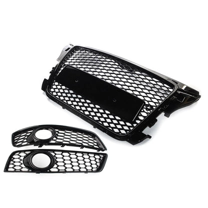 Black Fog Light Cover Front Bumper Honeycomb Grille For Audi A3 8P 2009-2012 US