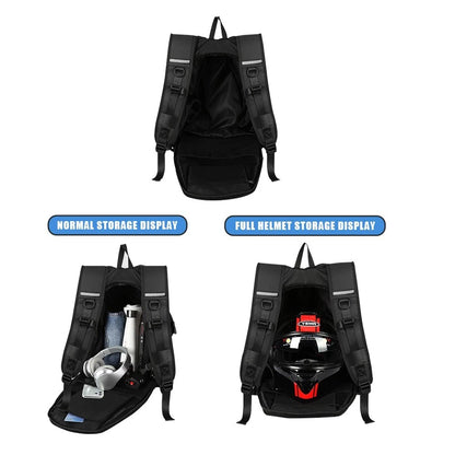 Reflective Motorcycle Helmet Backpack Waterproof Storage Riding Shoulder Bag