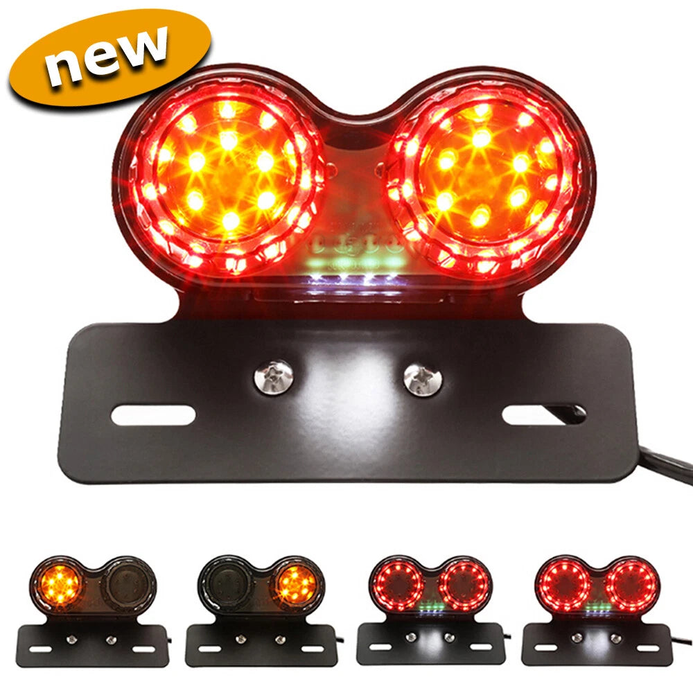 Universal Motorcycle Tail Lights LED Rear Brake Lamp Modification Indicators 12V