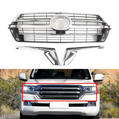 Front Bumper Center Grille Set For Toyota Land Cruiser LC200 2016-2021