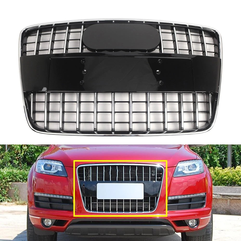 1 Piece Front Bumper Radiator Vent Grille For Audi Q7 2005-2015 Chrome