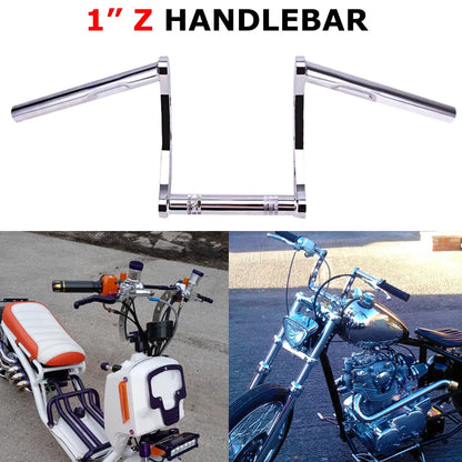 Motorcycle 1'' Handlebars Z Bar Drag Bars Fit For Yamaha Suzuki Honda Harley USA
