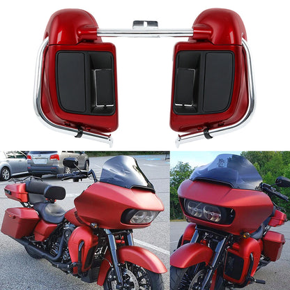 Red Lower Vented Fairings Engine Guard Crash Bar For Harley Electra Glide 14-Up