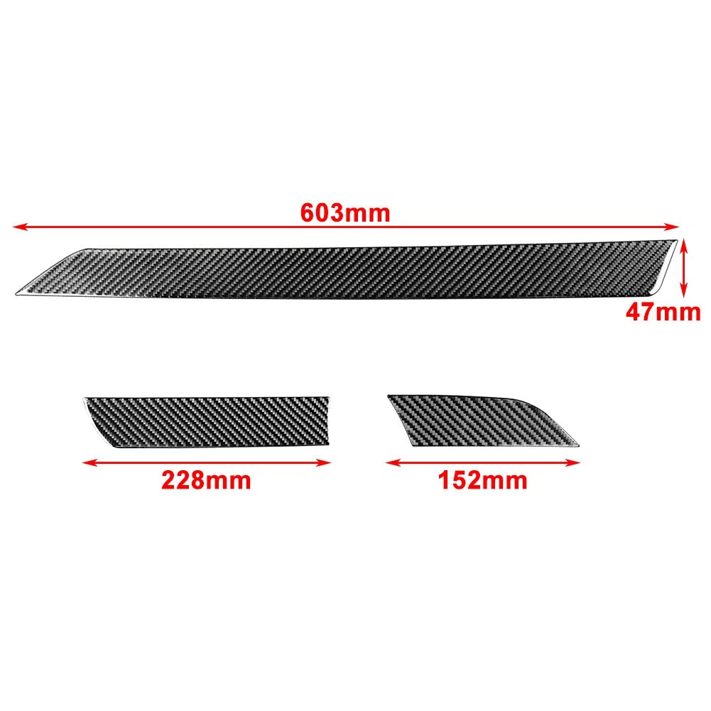 Carbon Fiber Red Dashboard Panel Cover Trim For Toyota Tundra 2014-2021 LHD 3PCS