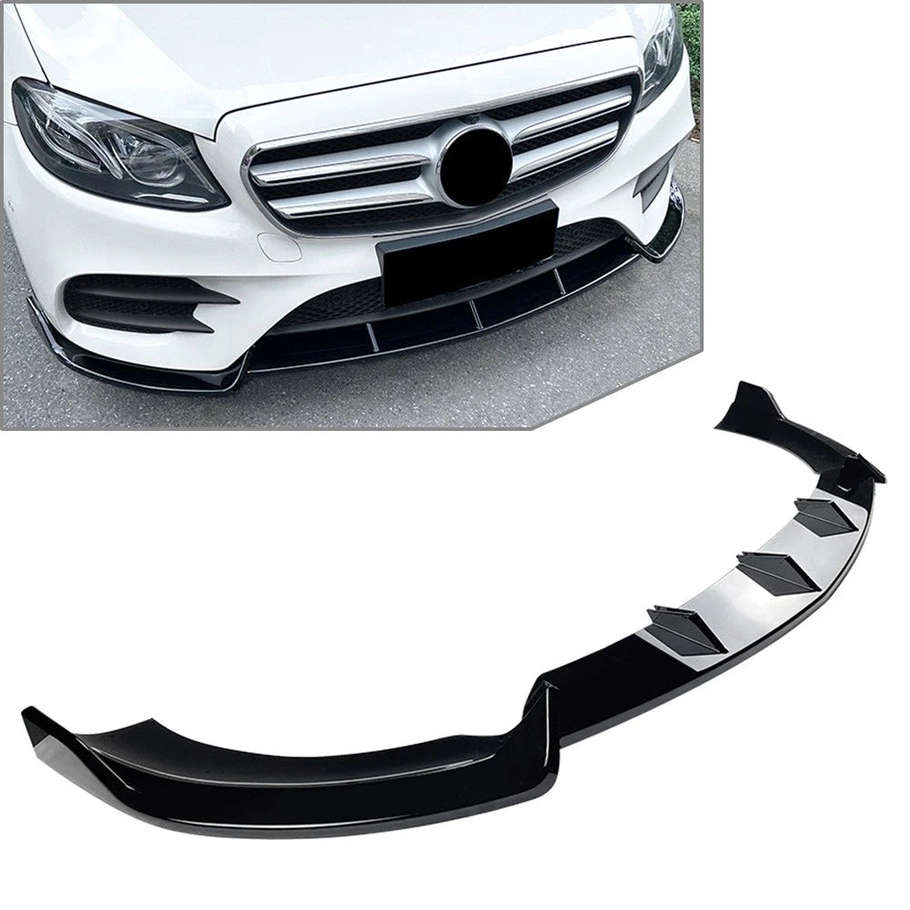 US Front Bumper Lip Splitter Spoiler Fit Benz E Class W213 E260 E300 16-20 Black