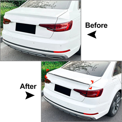 Carbon Fiber Look Rear Trunk Wing Spoiler For Audi A4 S4 B9 Sedan 2017-2024